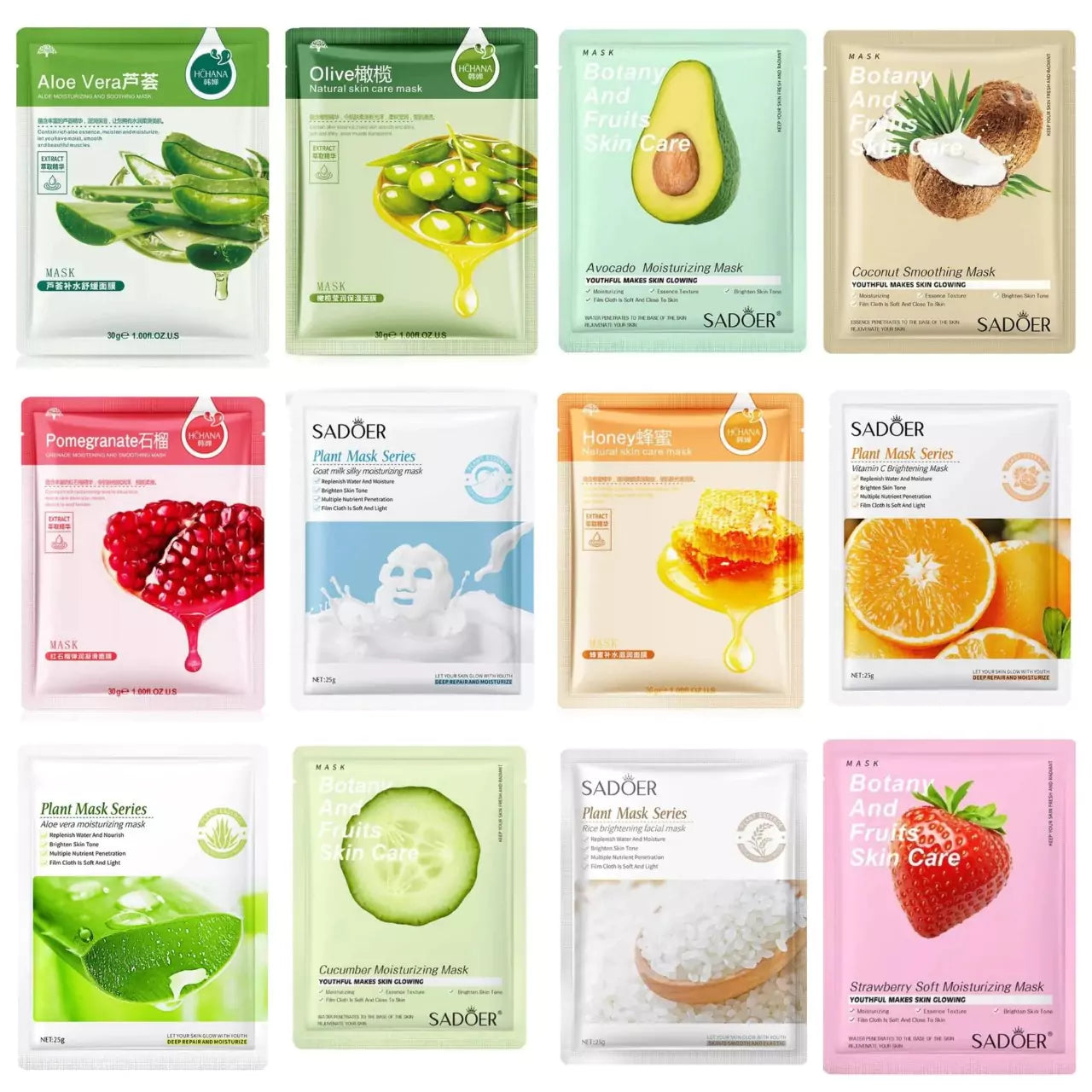 Hydrating Face Masks - Bundle of 8