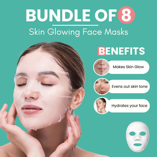 Skin Glowing Face Masks - Bundle of 8