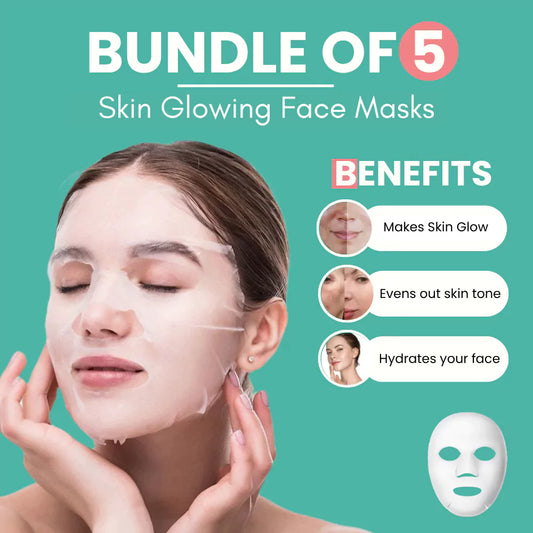Skin Glowing Face Masks - Bundle of 5